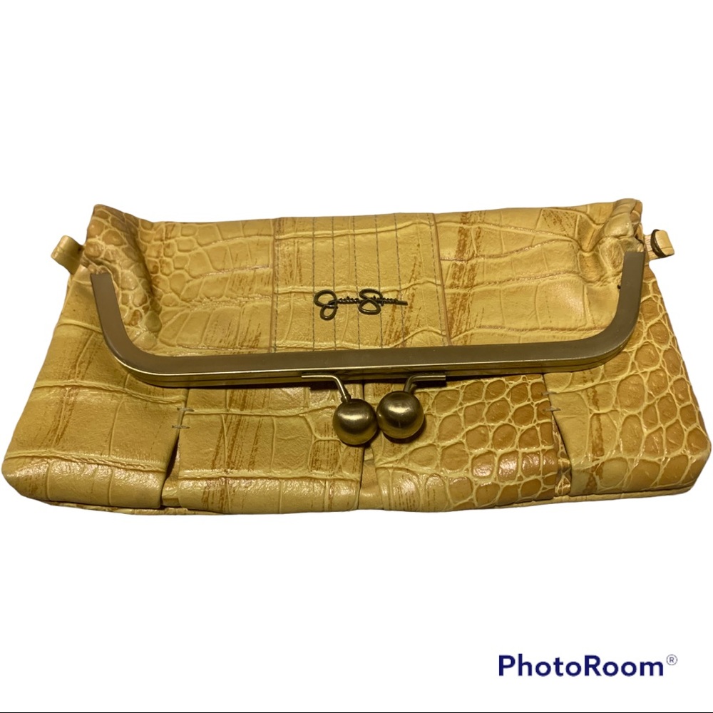 Jessica Simpson yellow/mustard clutch.